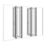KaMic Elite-Fold Pro 120 in. x 80 in. 2-Panel Aluminum Folding Door in White, Bi-Directional Folding, Hidden Hinges & Rollers, Outward Opening – Model # SE-FD2+2PWH12080-DO