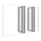 KaMic Elite-Fold Pro 120 in. x 80 in. 2-Panel Aluminum Folding Door in White, Bi-Directional Folding, Hidden Hinges & Rollers, Outward Opening – Model # SE-FD2+2PWH12080-DO