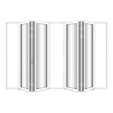 KaMic Elite-Fold Pro 120 in. x 80 in. 2-Panel Aluminum Folding Door in White, Bi-Directional Folding, Hidden Hinges & Rollers, Outward Opening – Model # SE-FD2+2PWH12080-DO