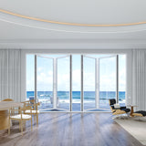 KaMic Elite-Fold Pro 120 in. x 80 in. 2-Panel Aluminum Folding Door in White, Bi-Directional Folding, Hidden Hinges & Rollers, Outward Opening – Model # SE-FD2+2PWH12080-DO