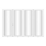 KaMic Elite-Fold Pro 120 in. x 80 in. 2-Panel Aluminum Folding Door in White, Bi-Directional Folding, Hidden Hinges & Rollers, Outward Opening – Model # SE-FD2+2PWH12080-DO