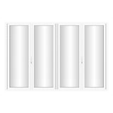 KaMic Elite-Fold Pro 120 in. x 80 in. 2-Panel Aluminum Folding Door in White, Bi-Directional Folding, Hidden Hinges & Rollers, Outward Opening – Model # SE-FD2+2PWH12080-DO