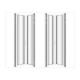 KaMic Elite-Fold Pro 120 in. x 96 in. 2-Panel Aluminum Folding Door in White, Bi-Directional Folding, Hidden Hinges & Rollers, Outward Opening – Model # SE-FD2+2PWH12096-DO