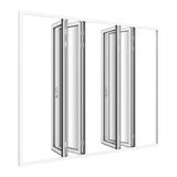 KaMic Elite-Fold Pro 120 in. x 96 in. 2-Panel Aluminum Folding Door in White, Bi-Directional Folding, Hidden Hinges & Rollers, Outward Opening – Model # SE-FD2+2PWH12096-DO