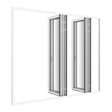 KaMic Elite-Fold Pro 120 in. x 96 in. 2-Panel Aluminum Folding Door in White, Bi-Directional Folding, Hidden Hinges & Rollers, Outward Opening – Model # SE-FD2+2PWH12096-DO