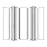KaMic Elite-Fold Pro 120 in. x 96 in. 2-Panel Aluminum Folding Door in White, Bi-Directional Folding, Hidden Hinges & Rollers, Outward Opening – Model # SE-FD2+2PWH12096-DO