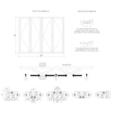 KaMic Elite-Fold Pro 120 in. x 96 in. 2-Panel Aluminum Folding Door in White, Bi-Directional Folding, Hidden Hinges & Rollers, Outward Opening – Model # SE-FD2+2PWH12096-DO