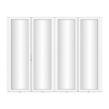 KaMic Elite-Fold Pro 120 in. x 96 in. 2-Panel Aluminum Folding Door in White, Bi-Directional Folding, Hidden Hinges & Rollers, Outward Opening – Model # SE-FD2+2PWH12096-DO