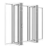 KaMic Elite-Fold Pro 120 in. x 96 in. 2-Panel Aluminum Folding Door in White, Bi-Directional Folding, Hidden Hinges & Rollers, Outward Opening – Model # SE-FD2+2PWH12096-DO