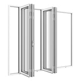 KaMic Elite-Fold Pro 120 in. x 96 in. 2-Panel Aluminum Folding Door in White, Bi-Directional Folding, Hidden Hinges & Rollers, Outward Opening – Model # SE-FD2+2PWH12096-DO