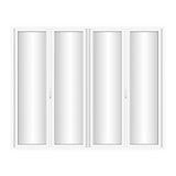 KaMic Elite-Fold Pro 120 in. x 96 in. 2-Panel Aluminum Folding Door in White, Bi-Directional Folding, Hidden Hinges & Rollers, Outward Opening – Model # SE-FD2+2PWH12096-DO