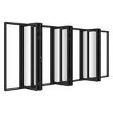 KaMic Elite-Fold Pro 192 in. x 80 in. 2-Panel Aluminum Folding Door in Black, Bi-Directional Folding, Hidden Hinges & Rollers, Outward Opening – Model # SE-FD2+2+2PBK19280-DO