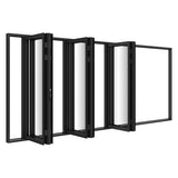 KaMic Elite-Fold Pro 192 in. x 80 in. 2-Panel Aluminum Folding Door in Black, Bi-Directional Folding, Hidden Hinges & Rollers, Outward Opening – Model # SE-FD2+2+2PBK19280-DO