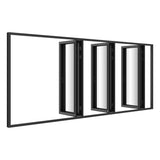 KaMic Elite-Fold Pro 192 in. x 80 in. 2-Panel Aluminum Folding Door in Black, Bi-Directional Folding, Hidden Hinges & Rollers, Outward Opening – Model # SE-FD2+2+2PBK19280-DO