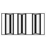 KaMic Elite-Fold Pro 192 in. x 96 in. 2-Panel Aluminum Folding Door in Black, Bi-Directional Folding, Hidden Hinges & Rollers, Outward Opening – Model # SE-FD2+2+2PBK19296-DO