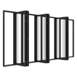 KaMic Elite-Fold Pro 192 in. x 96 in. 2-Panel Aluminum Folding Door in Black, Bi-Directional Folding, Hidden Hinges & Rollers, Outward Opening – Model # SE-FD2+2+2PBK19296-DO