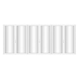 KaMic Elite-Fold Pro 192 in. x 80 in. 2-Panel Aluminum Folding Door in White, Bi-Directional Folding, Hidden Hinges & Rollers, Outward Opening – Model # SE-FD2+2+2PWH19280-DO