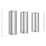 KaMic Elite-Fold Pro 192 in. x 80 in. 2-Panel Aluminum Folding Door in White, Bi-Directional Folding, Hidden Hinges & Rollers, Outward Opening – Model # SE-FD2+2+2PWH19280-DO