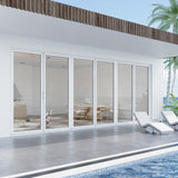 KaMic Elite-Fold Pro 192 in. x 80 in. 2-Panel Aluminum Folding Door in White, Bi-Directional Folding, Hidden Hinges & Rollers, Outward Opening – Model # SE-FD2+2+2PWH19280-DO