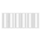KaMic Elite-Fold Pro 192 in. x 80 in. 2-Panel Aluminum Folding Door in White, Bi-Directional Folding, Hidden Hinges & Rollers, Outward Opening – Model # SE-FD2+2+2PWH19280-DO