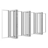 KaMic Elite-Fold Pro 192 in. x 80 in. 2-Panel Aluminum Folding Door in White, Bi-Directional Folding, Hidden Hinges & Rollers, Outward Opening – Model # SE-FD2+2+2PWH19280-DO