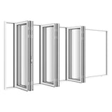 KaMic Elite-Fold Pro 192 in. x 80 in. 2-Panel Aluminum Folding Door in White, Bi-Directional Folding, Hidden Hinges & Rollers, Outward Opening – Model # SE-FD2+2+2PWH19280-DO