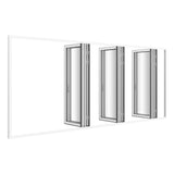 KaMic Elite-Fold Pro 192 in. x 80 in. 2-Panel Aluminum Folding Door in White, Bi-Directional Folding, Hidden Hinges & Rollers, Outward Opening – Model # SE-FD2+2+2PWH19280-DO