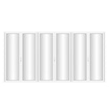 KaMic Elite-Fold Pro 192 in. x 96 in. 2-Panel Aluminum Folding Door in White, Bi-Directional Folding, Hidden Hinges & Rollers, Outward Opening – Model # SE-FD2+2+2PWH19296-DO