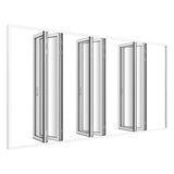 KaMic Elite-Fold Pro 192 in. x 96 in. 2-Panel Aluminum Folding Door in White, Bi-Directional Folding, Hidden Hinges & Rollers, Outward Opening – Model # SE-FD2+2+2PWH19296-DO