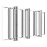 KaMic Elite-Fold Pro 192 in. x 96 in. 2-Panel Aluminum Folding Door in White, Bi-Directional Folding, Hidden Hinges & Rollers, Outward Opening – Model # SE-FD2+2+2PWH19296-DO