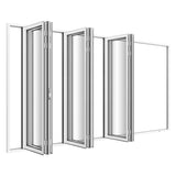 KaMic Elite-Fold Pro 192 in. x 96 in. 2-Panel Aluminum Folding Door in White, Bi-Directional Folding, Hidden Hinges & Rollers, Outward Opening – Model # SE-FD2+2+2PWH19296-DO