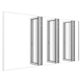 KaMic Elite-Fold Pro 192 in. x 96 in. 2-Panel Aluminum Folding Door in White, Bi-Directional Folding, Hidden Hinges & Rollers, Outward Opening – Model # SE-FD2+2+2PWH19296-DO