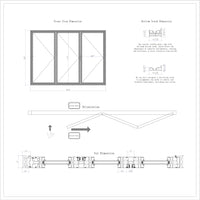 KaMic Elite-Fold 108" x 80" 3-Panel Aluminum Folding Door in Sleek Black with Hidden Hinges & Rollers, Left-to-Right Outward Folding Design - Model # SE-FD3PBK10880-LR