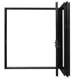 KaMic Elite-Fold 108" x 80" 3-Panel Aluminum Folding Door in Sleek Black with Hidden Hinges & Rollers, Left-to-Right Outward Folding Design - Model # SE-FD3PBK10880-LR