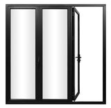 KaMic Elite-Fold 108" x 80" 3-Panel Aluminum Folding Door in Sleek Black with Hidden Hinges & Rollers, Left-to-Right Outward Folding Design - Model # SE-FD3PBK10880-LR