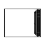 KaMic Elite-Fold 108" x 80" 3-Panel Aluminum Folding Door in Sleek Black with Hidden Hinges & Rollers, Right-to-Left Outward Folding Design - Model # SE-FD3PBK10880-RL