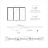 KaMic Elite-Fold 108" x 80" 3-Panel Aluminum Folding Door in Sleek Black with Hidden Hinges & Rollers, Right-to-Left Outward Folding Design - Model # SE-FD3PBK10880-RL