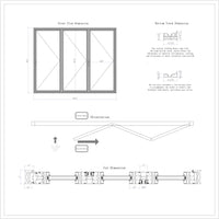 KaMic Elite-Fold 108" x 96" 3-Panel Aluminum Folding Door in Sleek Black with Hidden Hinges & Rollers, Left-to-Right Outward Folding Design - Model # SE-FD3PBK10896-LR