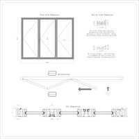 KaMic Elite-Fold 108" x 96" 3-Panel Aluminum Folding Door in Sleek Black with Hidden Hinges & Rollers, Right-to-Left Outward Folding Design - Model # SE-FD3PBK10896-RL