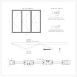 KaMic Elite-Fold 108" x 96" 3-Panel Aluminum Folding Door in Sleek Black with Hidden Hinges & Rollers, Right-to-Left Outward Folding Design - Model # SE-FD3PBK10896-RL