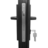 KaMic Elite-Fold 108" x 96" 3-Panel Aluminum Folding Door in Sleek Black with Hidden Hinges & Rollers, Right-to-Left Outward Folding Design - Model # SE-FD3PBK10896-RL