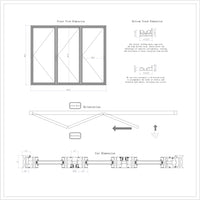 KaMic Elite-Fold 108" x 96" 3-Panel Aluminum Folding Door in Sleek Black with Hidden Hinges & Rollers, Right-to-Left Outward Folding Design - Model # SE-FD3PBK10896-RL