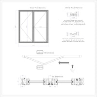 KaMic 72" x 96" 2 Panels Aluminum Folding Door in Black, Folded Out from Right to Left- Model #: SE-FD2PBK7296-RL