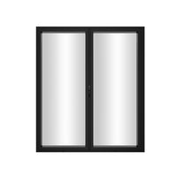 KaMic Elite-Fold 72" x 96" 2-Panel Aluminum Folding Door in Sleek Black with Hidden Hinges & Rollers, Right-to-Left Outward Folding Design - Model # SE-FD2PBK7296-RL