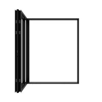 KaMic Elite-Fold 72" x 96" 2-Panel Aluminum Folding Door in Sleek Black with Hidden Hinges & Rollers, Right-to-Left Outward Folding Design - Model # SE-FD2PBK7296-RL