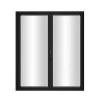 KaMic Elite-Fold 72" x 96" 2-Panel Aluminum Folding Door in Sleek Black with Hidden Hinges & Rollers, Right-to-Left Outward Folding Design - Model # SE-FD2PBK7296-RL