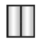 KaMic Elite-Fold 72" x 96" 2-Panel Aluminum Folding Door in Sleek Black with Hidden Hinges & Rollers, Right-to-Left Outward Folding Design - Model # SE-FD2PBK7296-RL