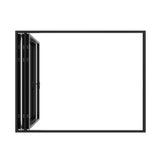 KaMic Elite-Fold 96" x 80" 3-Panel Aluminum Folding Door in Sleek Black with Hidden Hinges & Rollers, Left-to-Right Outward Folding Design - Model # SE-FD3PBK9680-LR