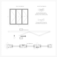 KaMic Elite-Fold 96" x 80" 3-Panel Aluminum Folding Door in Sleek Black with Hidden Hinges & Rollers, Left-to-Right Outward Folding Design - Model # SE-FD3PBK9680-LR