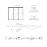 KaMic Elite-Fold 96" x 80" 3-Panel Aluminum Folding Door in Sleek Black with Hidden Hinges & Rollers, Left-to-Right Outward Folding Design - Model # SE-FD3PBK9680-LR
